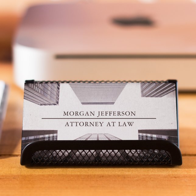 Professional Attorney Lawyer Building Photograph Business Card (Creator Uploaded)