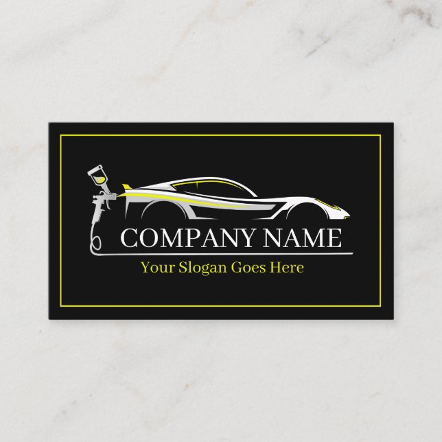 Professional Auto Body Paint Shop Automotive  Business Card (Front)