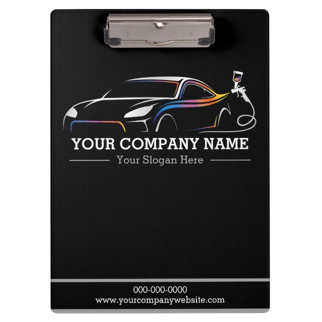 Professional Auto Body Paint Shop Automotive Clipboard (Front)