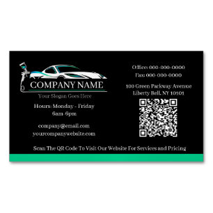 Professional Auto Body Paint Shop Automotive  Magnetic Business Card