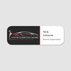 Professional Auto Body Paint Shop Automotive Name Tag
