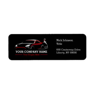 Professional Auto Body Paint Shop Automotive Return Address Label
