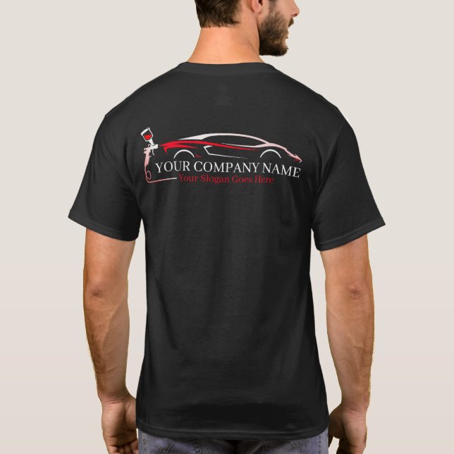 Professional Auto Body Paint Shop Automotive T-Shirt (Back)