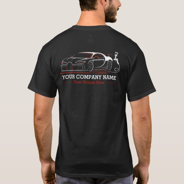 Professional Auto Body Paint Shop Automotive T-Shirt (Back)