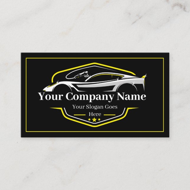 Professional Auto Detailing Car Wash Company Business Card (Front)