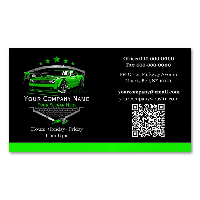Professional Auto Detailing Car Wash Company Magnetic Business Card (Front)