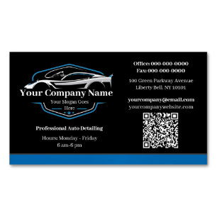 Professional Auto Detailing Car Wash Company Magnetic Business Card