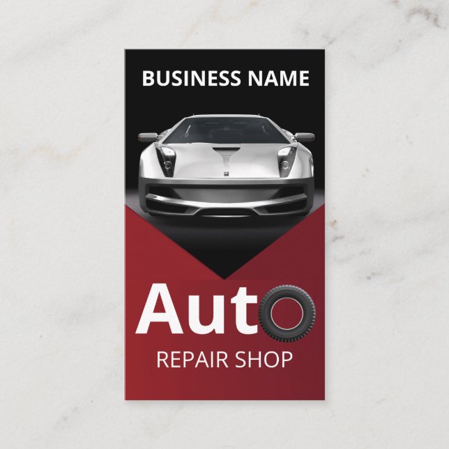 Professional Auto Repair Shop Business Card (Front)