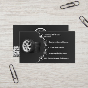 Professional Auto Tire Service Expert Tire Care Business Card