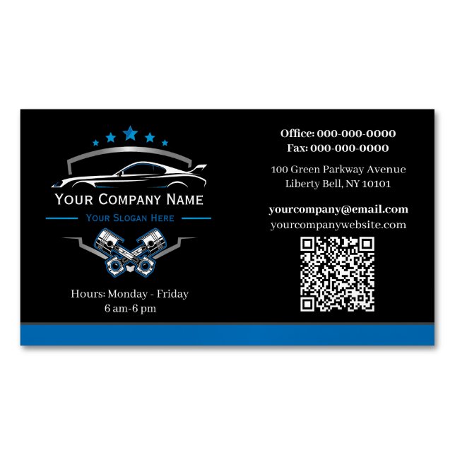 Professional Automotive Repair, Auto Mechanic  Magnetic Business Card (Front)