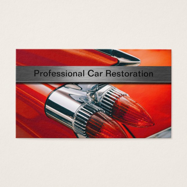 Professional Automotive Restoration Business Cards (Front)