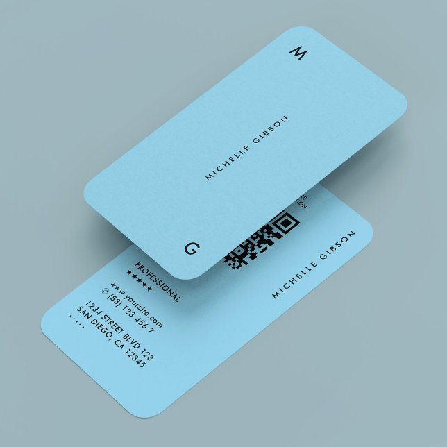 Professional Baby Blue Minimal Simple Business Card (Professional Baby Blue Minimal Simple Business Card
)
