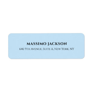 Professional baby blue modern minimalist name return address label