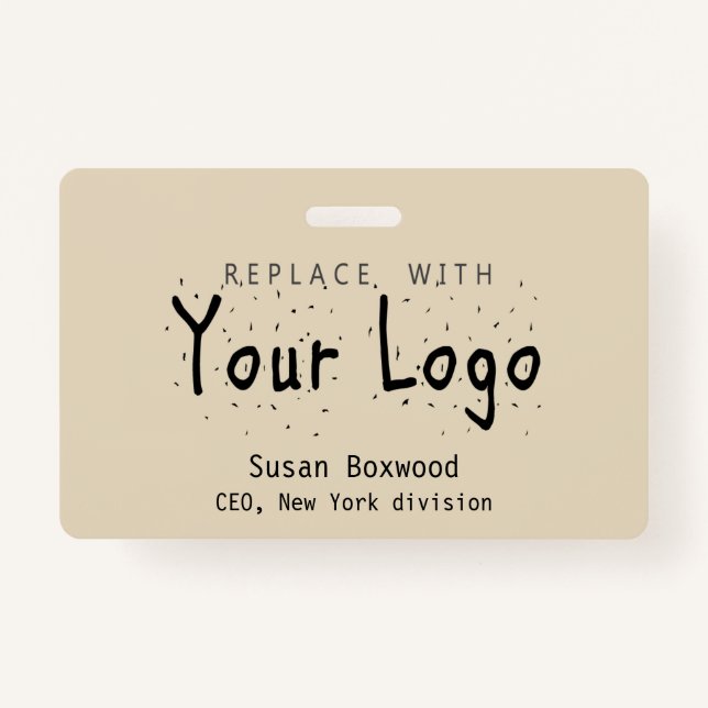 Professional Badge Custom Logo Replacement Text ID Badge (Front)