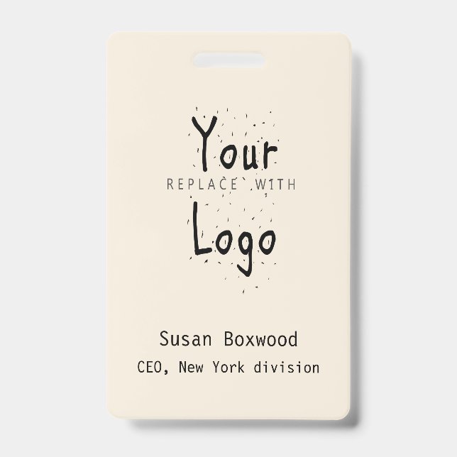 Professional Badge Logo Replacement Custom Text ID Badge (Front)
