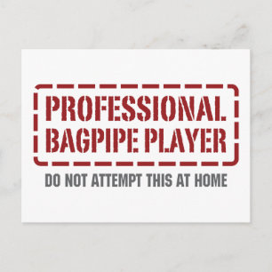 Professional Bagpipe Player Postcard