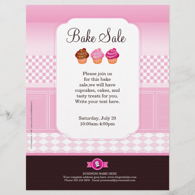 Professional Bake Sale Flyer personalised (Front)