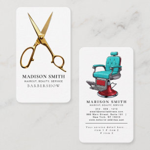 Professional Barber Minimalist Barbershop Rustic Business Card