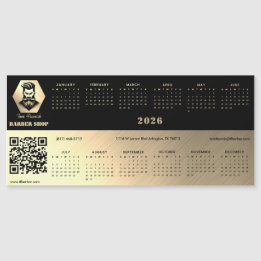 Professional Barber Shop black&gold 2026 calendar