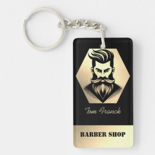 Professional Barber Shop black&Gold  Key Ring