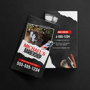Professional Barber Shop Pole Hairdresser Shaving Business Card