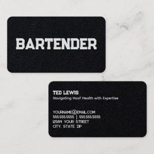 Professional Bartender Business Card