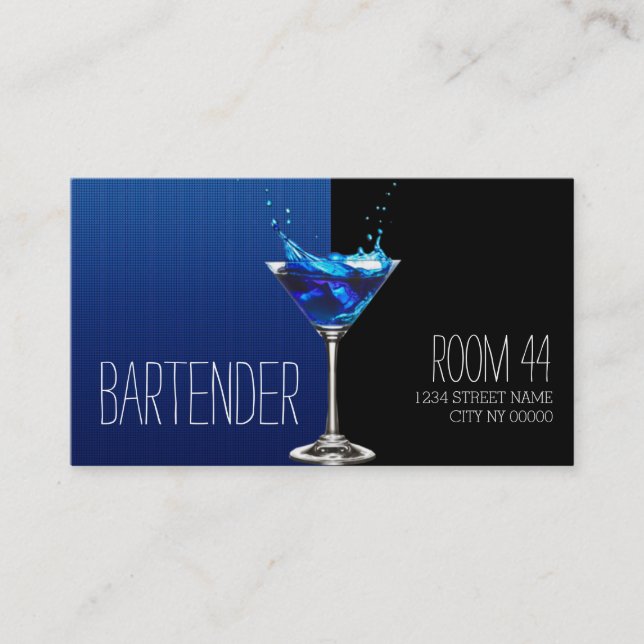 Professional Bartender Business Card (Front)
