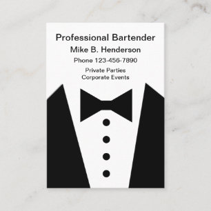 Professional Bartender or Concierge Business Card
