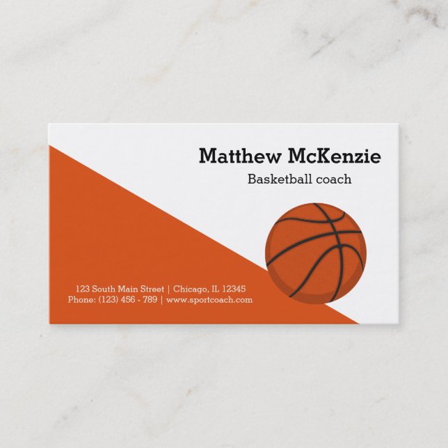 Professional Basketball coach player Business Card (Front)