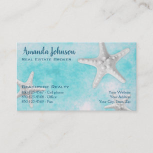 Professional Beach Real Estate Starfish Your Logo Business Card
