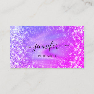 Professional Beauty Makeup Holograph Glitter Pink Business Card