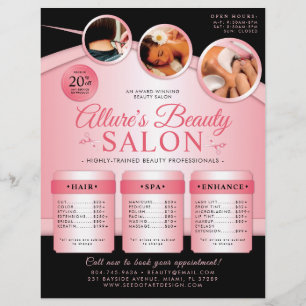 Professional Beauty Salon Price List Flyer