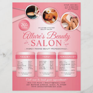 Professional Beauty Salon Price List Flyer