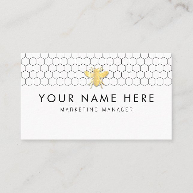 professional Bee BeeKeeper Honey                 Business Card (Front)