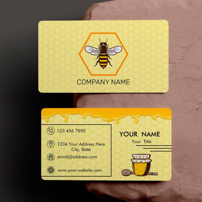 Professional Beekeeping Apiarist Beekeeper Logo Bu Business Card (Creator Uploaded)