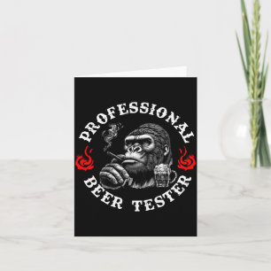 Professional Beer Tester Funny Drinking Monkey Quo Card