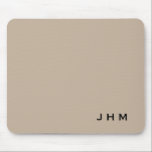 Professional Beige & Black Monogram Initials Mouse Pad<br><div class="desc">Personalised mousepad features a simple minimalist monogrammed design in a modern beige and black colour palette. Custom monogram initials presented in simple modern font in the lower right hand corner. A stylish modern personalised mouse pad for your your home office, work space area, or an elegant office gift. This stylish...</div>