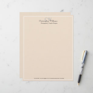 Professional Beige Minimalist Custom Letterhead