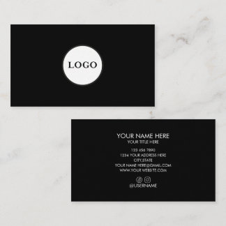 Professional black add your logo business card