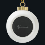 Professional black add your name handwriting retro ceramic ball christmas ornament<br><div class="desc">This template can be customised to meet all personal occupations.</div>