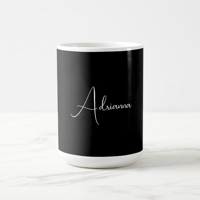 Professional black add your name handwriting retro coffee mug (Center)