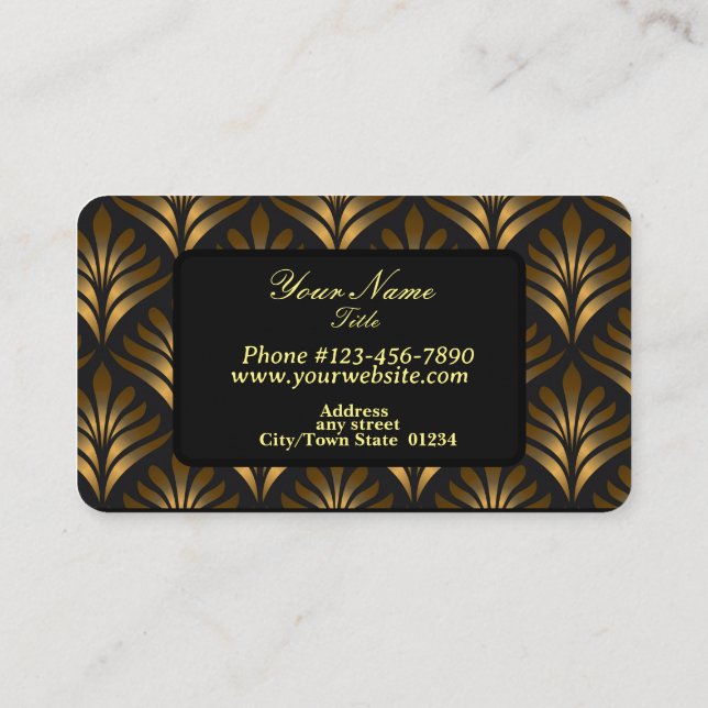 Professional Black and Gold Business Card (Back)