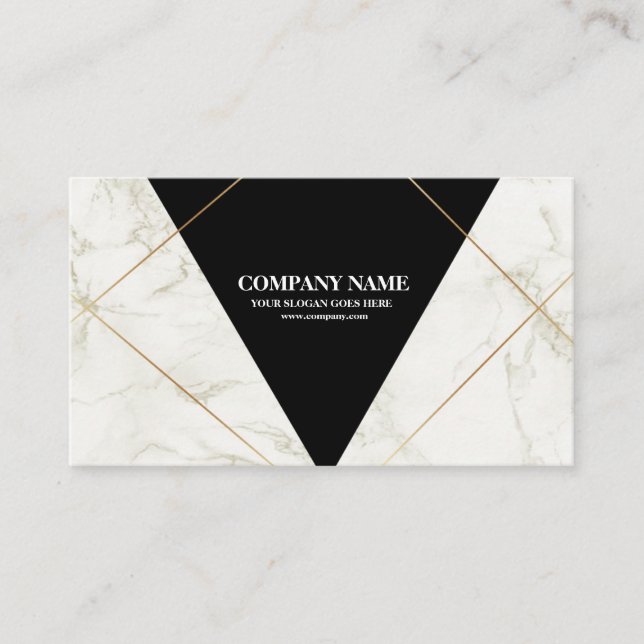 Professional Black and Gold Marble Business Card (Front)