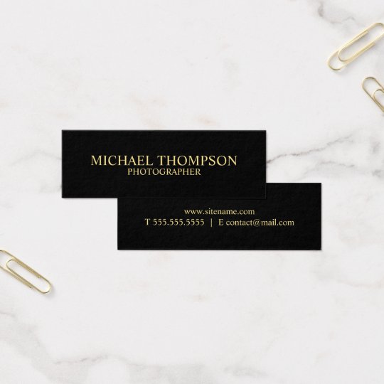 Professional Black and Gold Mini Business Card