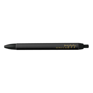 Professional Black and Gold Script Classy Miss Black Ink Pen