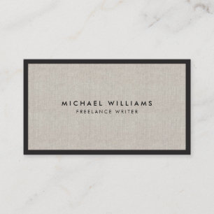 Professional Black and Tan Linen Business Card