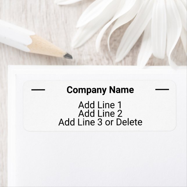 Professional Black and White Basic Return Address Label (Insitu)