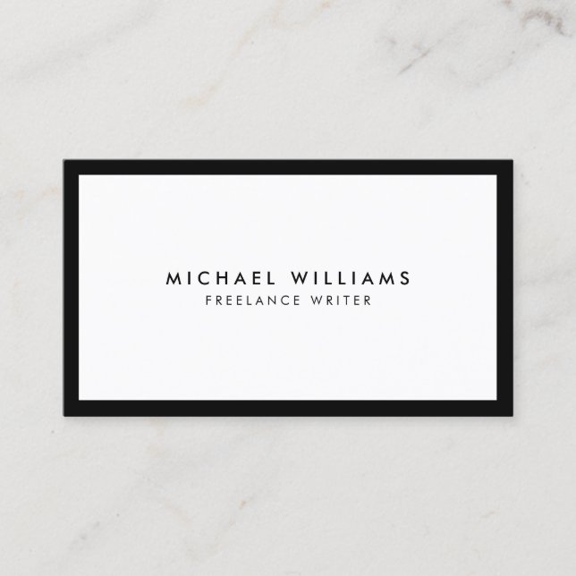 Professional Black and White Business Card (Front)