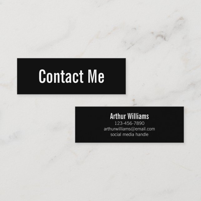 Professional Black and White Contact Card (Front/Back)