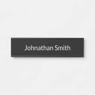 Professional Black and White Employee Name Office Door Sign